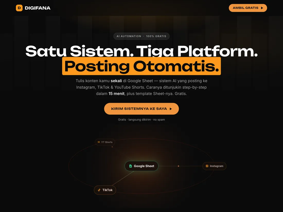 Halaman lead magnet Auto-Posting 15 Menit