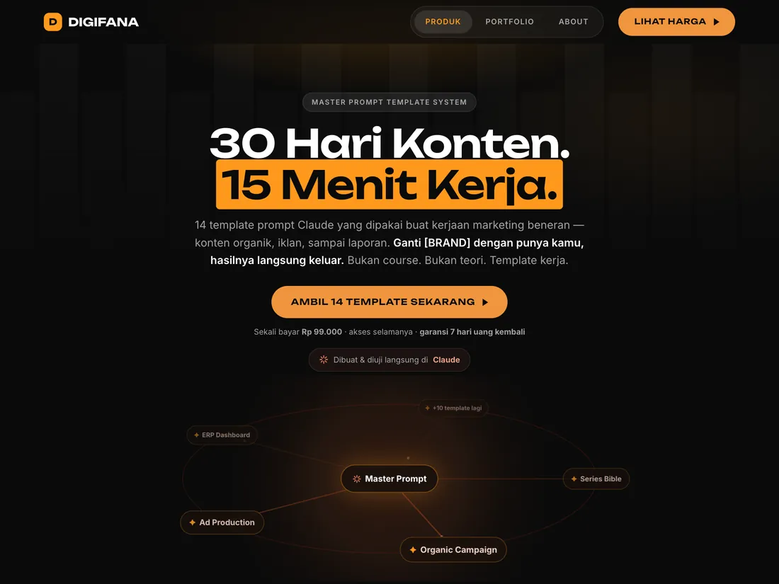 Sales page Master Prompt Template System